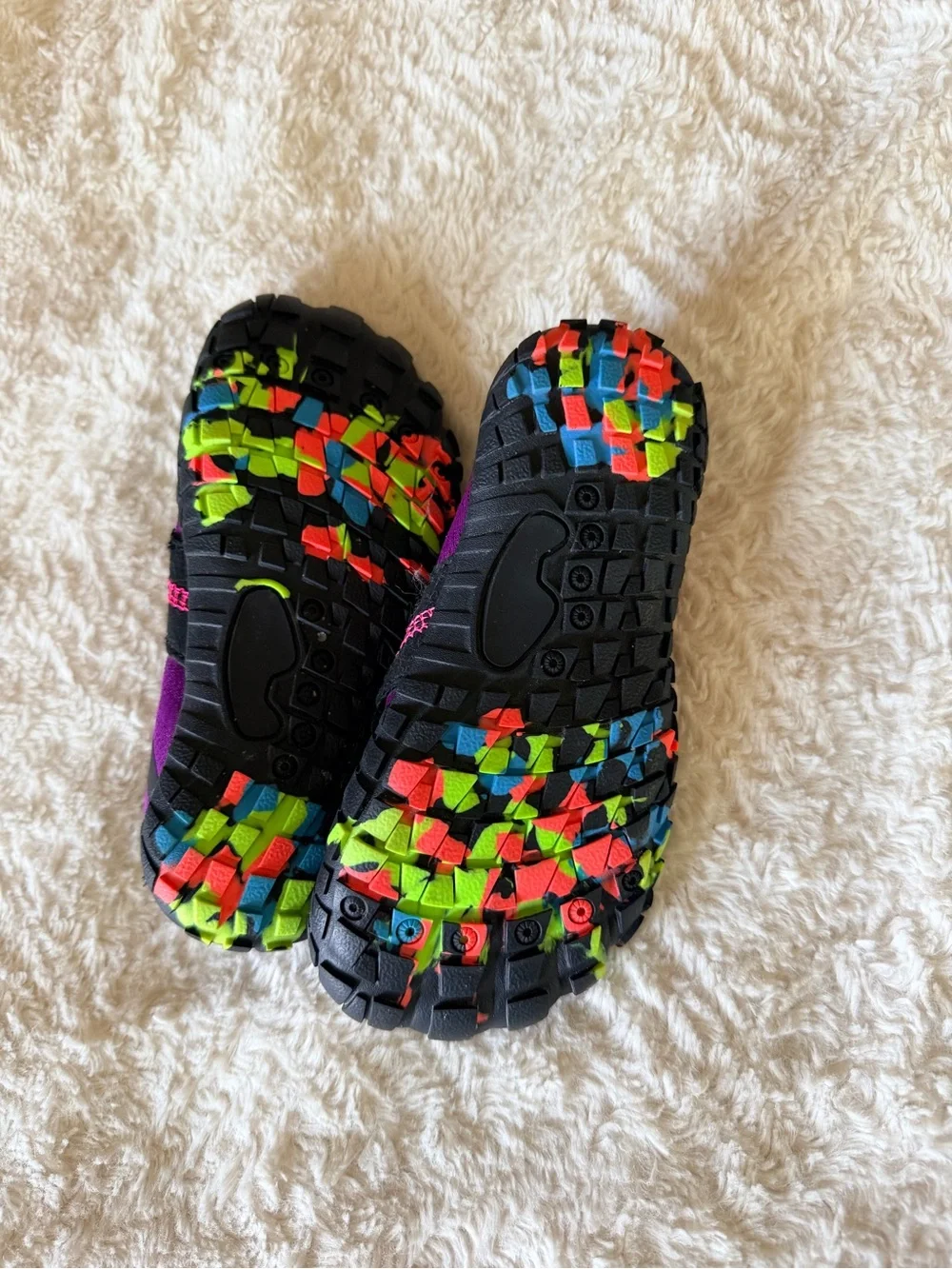 Purple Kids Water Shoes with Black Accents
